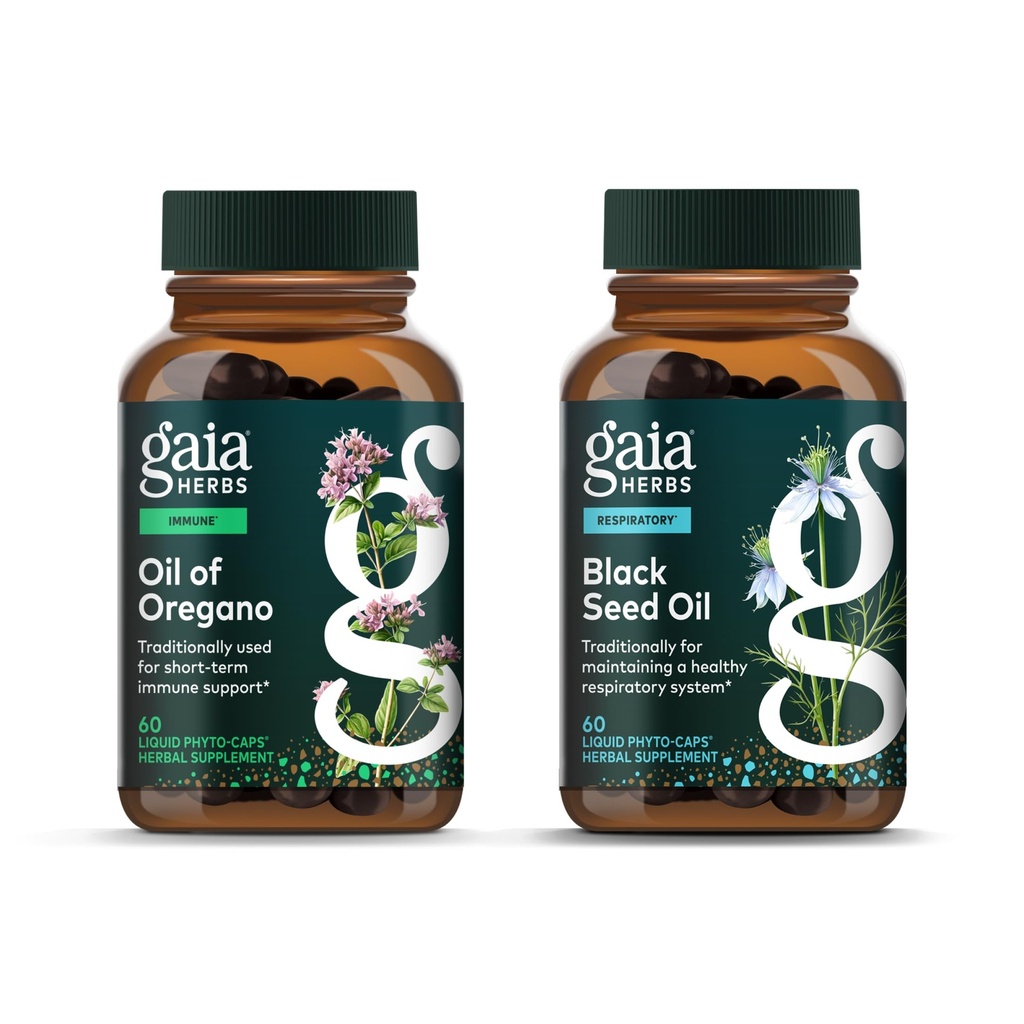 גאיה Herbs שמן Oregano - Immune ו- Antioxidant תמיכה תוסף - 60 טבעוני נוזלי Phyto-Capsulesules & Black Seed שמן - Lung, Respiratory, ו- Antioxidant Support - 60 PhDn נוזלי Phyto-Capsulesulesulesulesulesulesulesulesulesules (בתרגום חופשי) (2.
