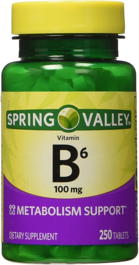 עמק האביב - ויטמין B-6 (Pyridoxine) 100 מ"ג, 250 טבליות