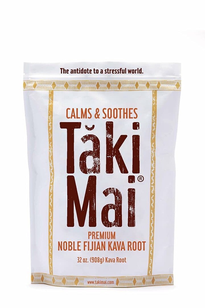 Taki Mai Noble Kava שורש אבקת 32oz - Authentic המסורתית גרינפי, מנוחה טבעית, לילות מנוחה וקלם Rituals, 100% טהור Kava Noble Kava
