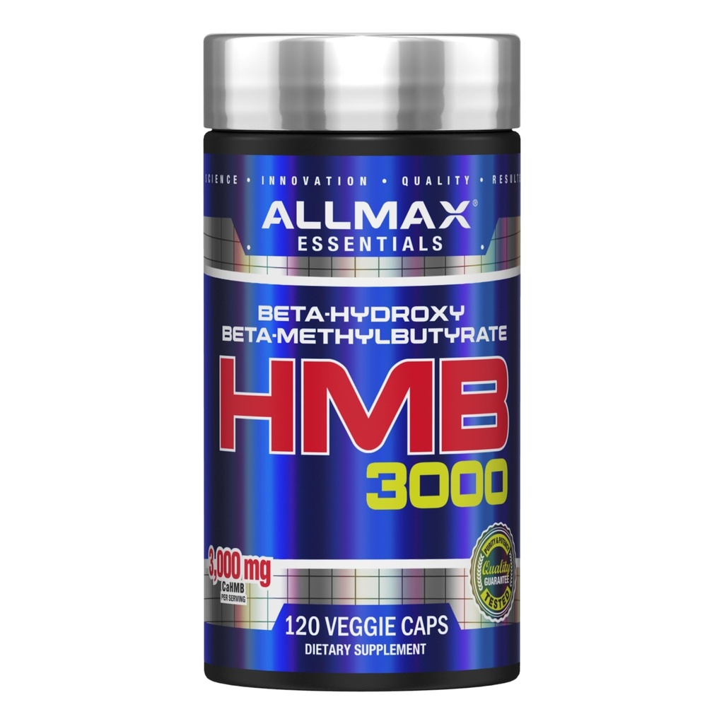 AllMAX HMB 3000 (120 ווג'י קפסולות) - תומך בחוזק שרירים ומצמצם את הפסקת השרירים - non-GMO, Gluten Free - 30 משרתות