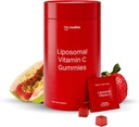 ויטמין Liposomal ויטמין Cmies למבוגרים - 500 מ"ג לשרת - 60 מ"ג - 60 מ"ג, גבוה Absorption Vegan Low Sugar ויטמין C Gummy, Antioxidant, אנרגיה ו Collagen Booster - Strawberry Guava Flavor