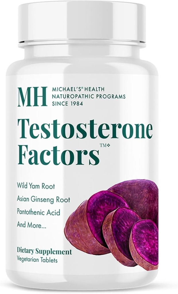MICHAEL'S Health Naturopathic תוכניות טסטוסטרון Factors - 120 טבליות צמחוניות - חומרים מזינים לתמיכה בייצור טסטוסטרון - כשר - 60 משרתים