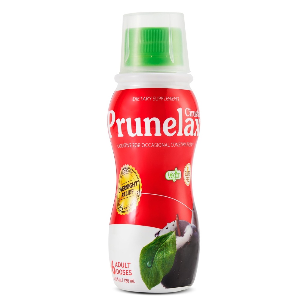 Prunelax Ciruelax כוח קבוע נוזל Laxative - הקלה על Occasional Constipation, Made עם טבעי Senna, צפוי הקלה, Gluten-Free, עובד רק 8 עד 12 שעות - 4.05 oz oz