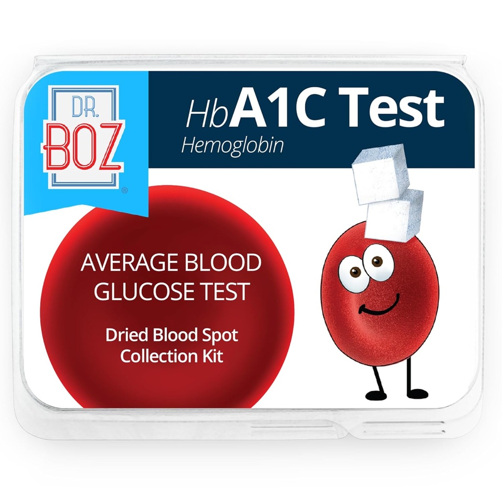 ד"ר בוץ - Hemoglobin A1C Home Test Kit - Blood Collection Kit with Lab Results - Blood Sugar & hbA1c Levels - Lancets, Bandages, Alcohol Wipe, Envelope - Made in the USA - Care & Self Care