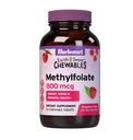 Bluebonnet Earth Sweet Methylfolate 800 mcg Active Coenzyme 5MTHF L Methyl Folate תוסף - Prenatal & אנרגיה תמיכה * - Non-GMO, טבעוני, Gluten-Free - Raspberry - 90 Chewable Tablets Tablets