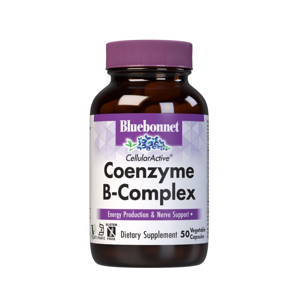 Bluebonnet Nutrition Active Coenzyme B-Complex, ייצור אנרגיה ותמיכה עצבית *, טבעוני, מוסמך כשר, Gluten-Free, Soy-Free, Milk-Free, 50 קפסולות ירקות, 50 משרתים