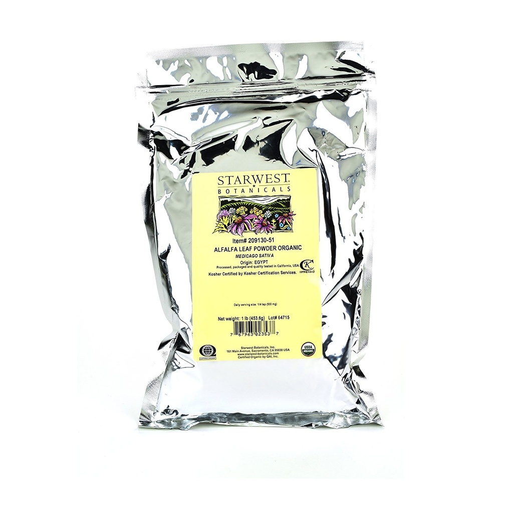 Starwest Botanicals Organic Egyptian אלפאפלה אבקה, 1 פאונד בוקה