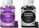 פעיל Charcoal Gummies 400mg, Magnesium Oxide חניכיים 500 מ"ג סוכר חינם למבוגרים וילדים, Quicker לנקות, Detox, Gas Relief, Gut & Oral Health, Best Mg טופס עבור "Digestion"