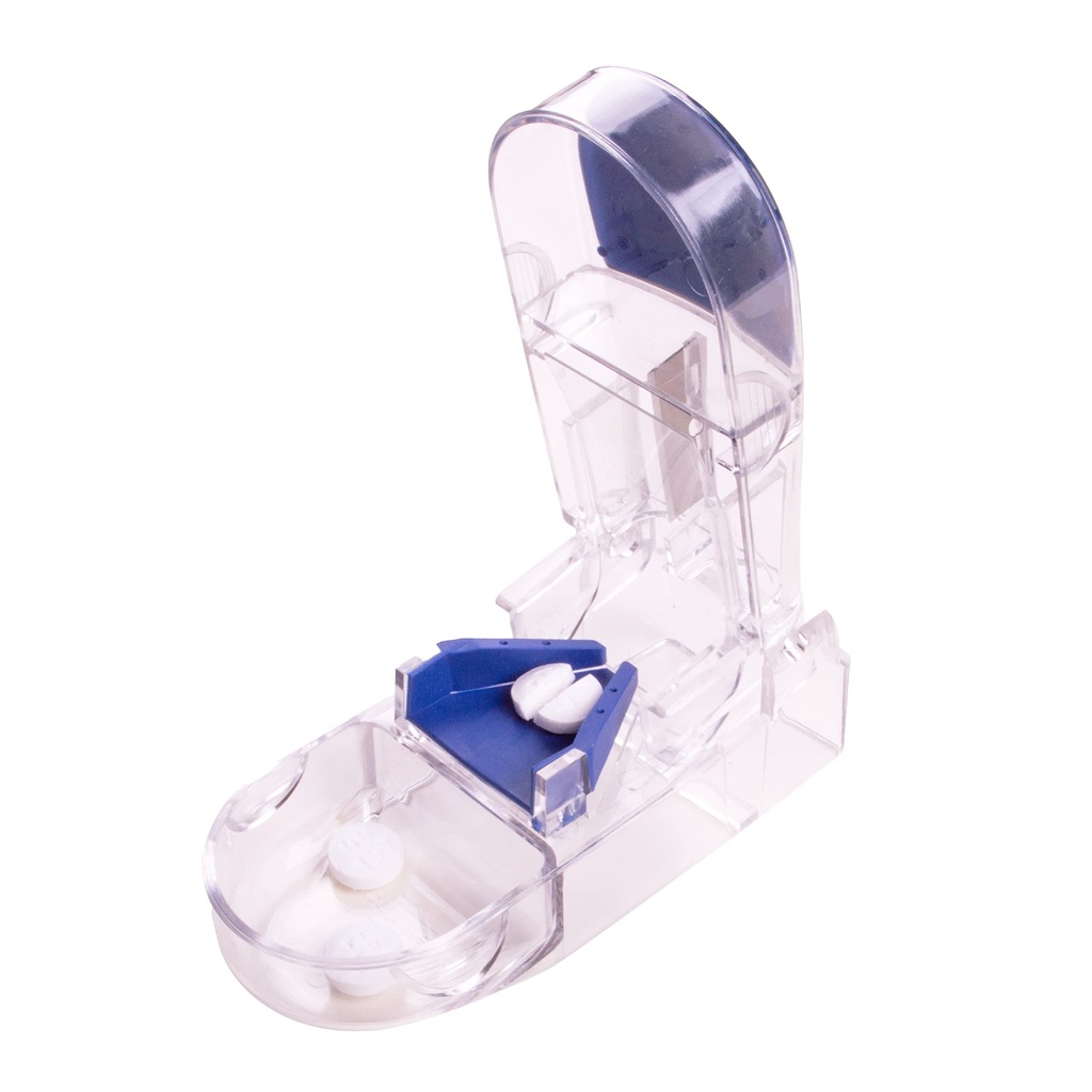 Apex Ultra Pill Cutter, Professional Medical Pill פיצולter עם Retracting Blade Guard, עבור Precise חיתוך טבליות קטנות או גדולות, ויטמינים, כחול / ירוק ו Clear, 1 Count,קומפקטי & Travel-ידידותי