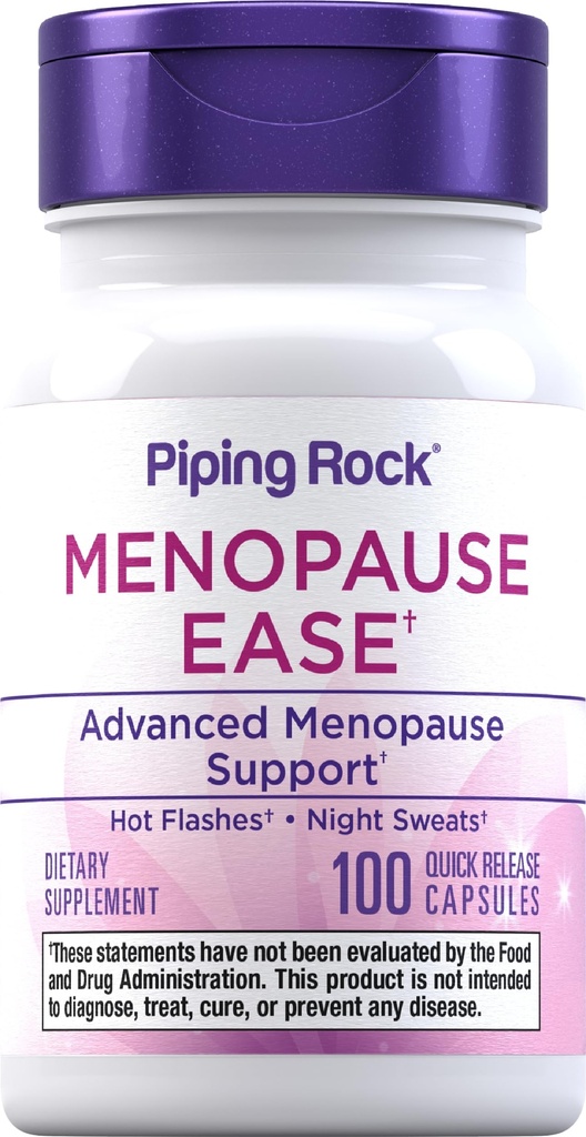 Piping Rock Menopause תוספת לנשים | 100 קפסולות | תוספת מורכבת מתקדמת | עם Black Cohosh, Red Clover, Chasteberry | Non-GMO, Gluten Free