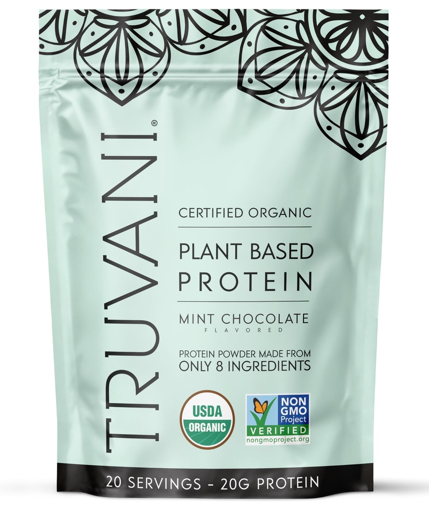 Truvani Vegan Pea אבקת חלבון | 20g אורגני צמחי מבוסס חלבון | Keto Glu |ten & Milk Free | Low Carb | לא תוספת סוכר | שוקולד מיניט