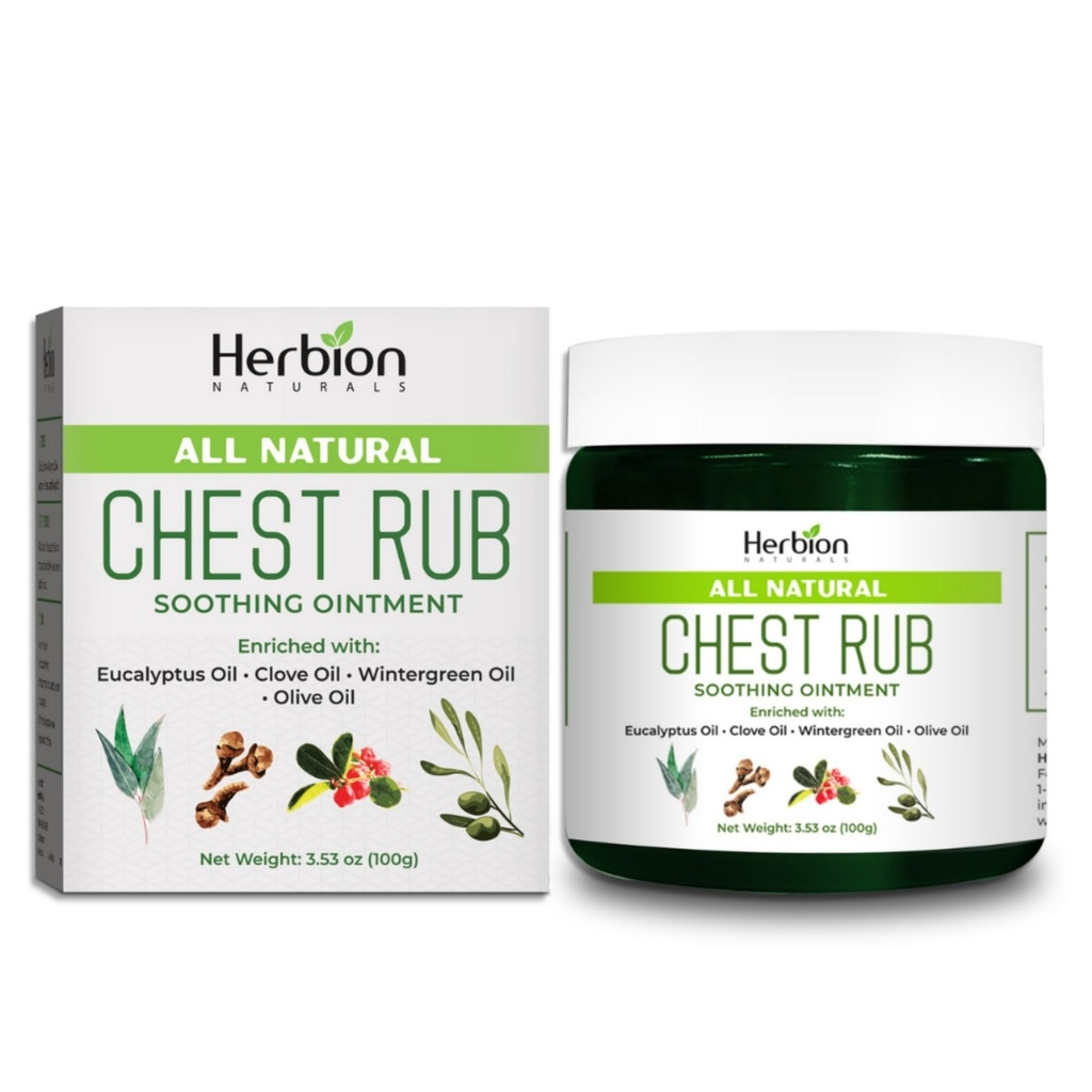 HERBION Naturals Chest Rub - Soothing Ointment with Soothing Vapors for Adults & Children 2+ - Relieves Cough, Cold, Nasal & Chestungestion - מצמצם את השרירים ו- Aches משותף (3.53 Oz (Pack of 1)