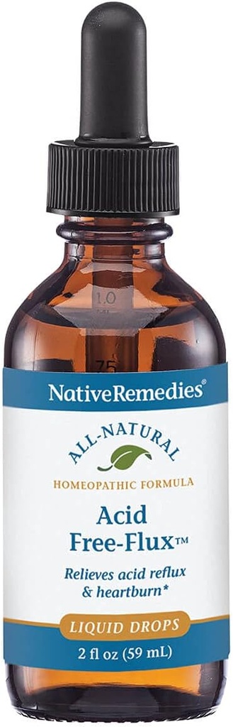 Native Remedies Acid Free-Flux - Natural Homeopathic Remedy Temporly Relieves Heartburn, Indigestion and Discomfort After Eating - 59 mL