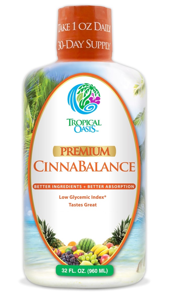 Cinna Balance - נוזל Cinnamon תוסף w/ Cinnamon Bark, Aloe Vera, ג'ינג'ר Root, Green Tea & Antioxidants - 32 oz, 32 מנות