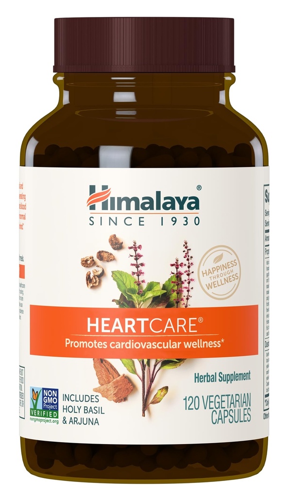 ההימלאיה HeartCare - Herbal Heart Health Supplements with Ashwagandha ו Amla - טבעוני, non-GMO, Gluten Free, 720 מ"ג, 120 קפסולות
