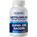 Acetylcholine, Alpha GPC Choline 600 מ"ג + Bacopa, Better Than Each Alone יותר אמין Acetylcholine (Supports Memory & Learning) תוסף, 60 קפסולות