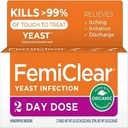 FemiClear 2-Day Dose Yeast זיהומים ו- Itch Control Ointment, עבור מודראט לתסמיני Intense, Made with All-Natural and Organic Ingredients, Plus Out Anti-Itch Ointment for Soothing Care