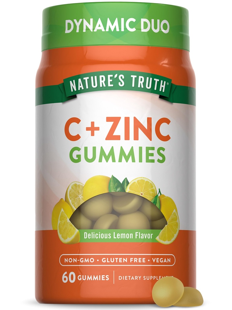 האמת של הטבע ויטמין Cmies עם Zinc למבוגרים | 60 ספירה | Immune Support