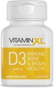 אומגה XL ויטמין XL D3 High Potency Daily ויטמין D 5000 IU 125mcg Immune תמיכה תוסף - מקדם תפקוד שרירים בריא ועצמות חזקות - non-GMO, Gluten-Free - 30 Softgels