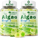 אומגה 3 חניכיים 2200 מ"ג מ שמן Algae (DHA 640 מ"ג ו EPA 290 מ"ג) עבור נשים וגברים, אומגה 3 שמן דגים אלטרנטיבי, w/CoQ10, Astaxanthin, ויטמין A, D3 for Brain, Eye, Eye, Antioxidant,Sugar חינם 2Packs.