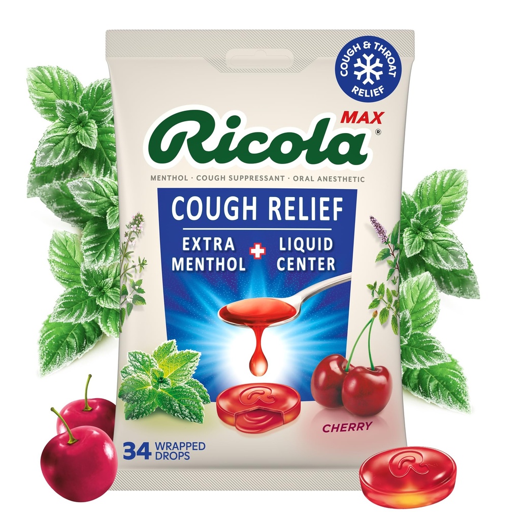 Ricola Max Swiss Cherry גרון Care Large Bag | Cough Suppressant Drops