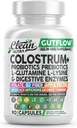 Nutraceuticals Colostrum תוספי קפסולות Probiotics גלולות פרביוטיקה, L-Glutamine, Digestive Enzymes, Folate, סיבים, ACV, Turmeric, Apple Pectin ו- Turmeric Pills