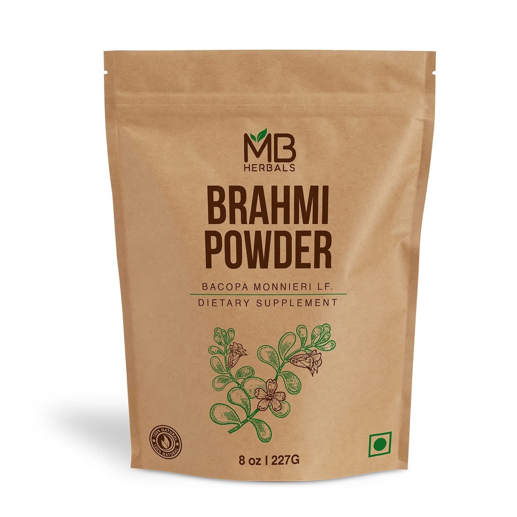 MB Herbals Pure Brai אבקת 8 oz | 227g 0.5 lb | אבקת Bacopa