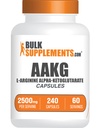 BulkSupplements.com AAKG כמוסות - תוסף L-Arginine, Nitric Oxide תוסף - Gluten Free, 4 קפסולות לשרת, 240 הרוזן (Pack of 1)