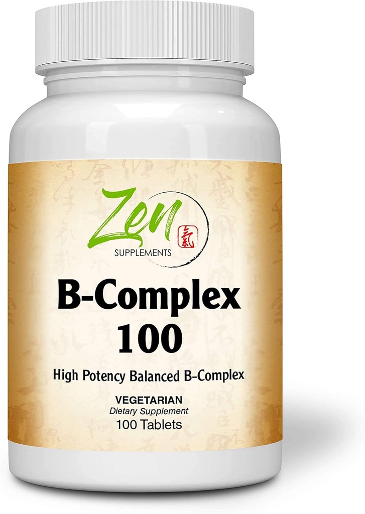 תוסף ויטמין B מורכב - תוסף ויטמין B מלא עם Folic Acid, biotin, Inositol - תמיכה Immune ו Cardio בריאות, אנרגיה metabolism - 100 טבליות