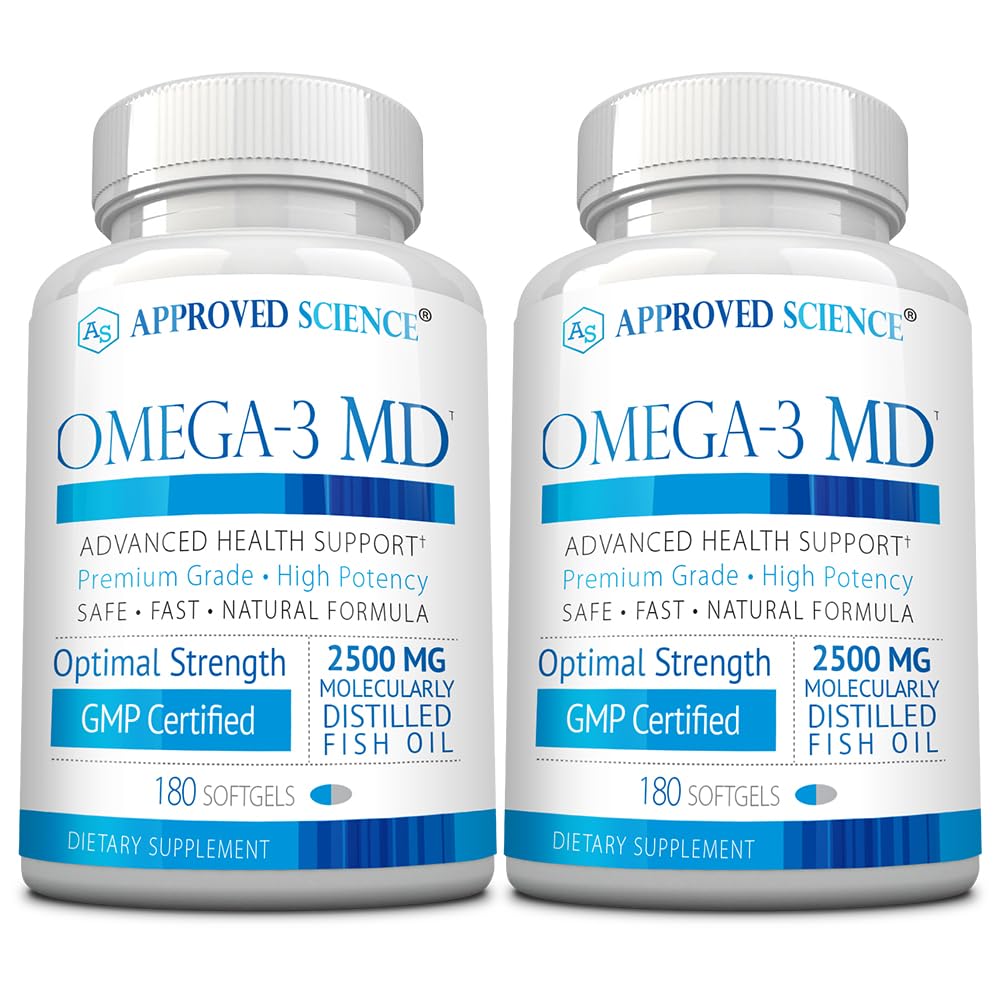 אומגה 3MD - שמן דגים EPA & DHA - שיפור בריאות קוגניטיבית - 2 בקבוקים - 6 חודשים אספקה