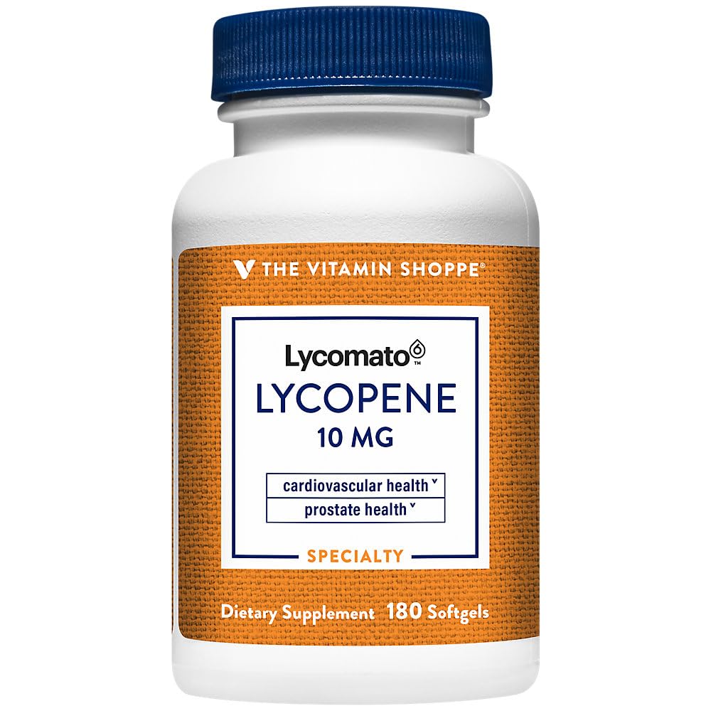 ויטמין Shoppe Lycopene 10MG, Antioxidant אשר תומך Cardiovascular, Prostate & cell Health (180 Softgels)