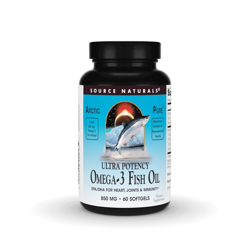 מקור Naturals ArcticPure Ultra Potency 850 מ"ג שמן אומגה 3 - 60 Softgels