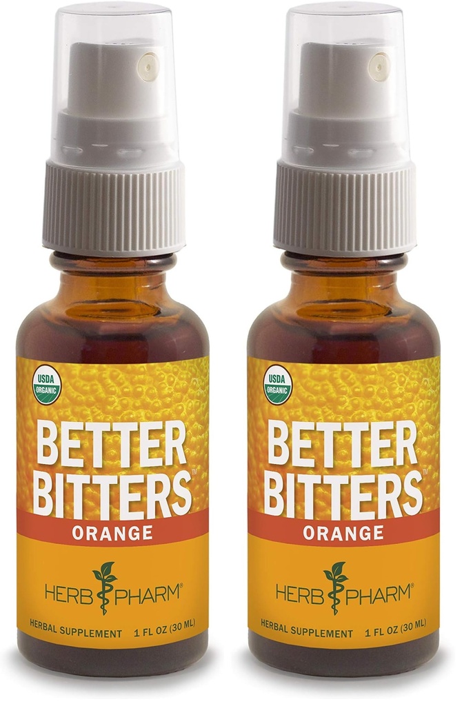 Herb Pharm Better Bitters Certified Organic Digestive Bitters, Orange, 1 Ounce (Pack of 2)