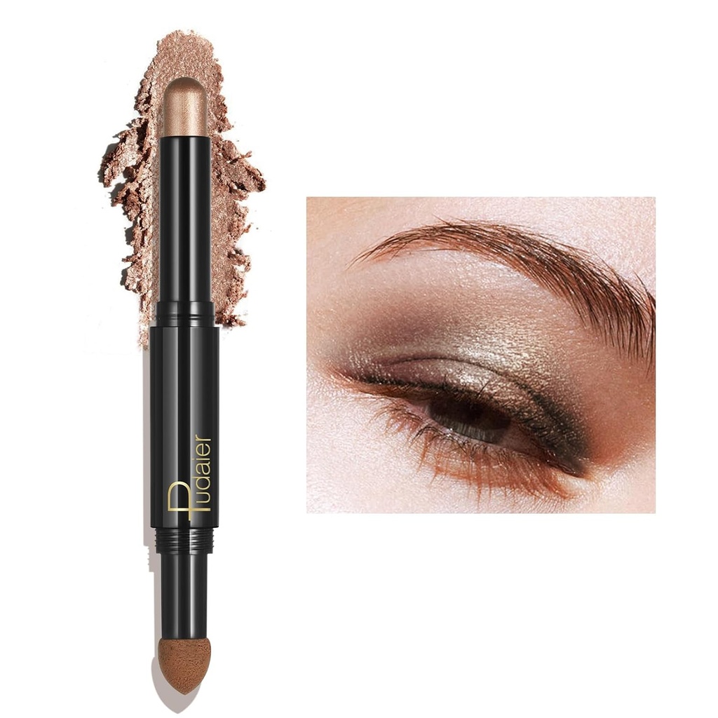 ZUK 2-in-1 Creamy Eyeshadow Stick, Matte & Shimmer Eye Shadow, High Pigmented Eye Shadow Sticks, Long Lasting Eyeshadower Highlighter Pencil, Glitter Eyeshadow Crayon for Women, Cruelty-Free and Vegan
