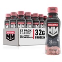 חלב שרירים Pro חלבון מתקדם דיאטה שקד, Slammin' Strawberry, 11.16 Fl Oz (Pack of 12), 32g חלבון, 1g סוכר, 16 ויטמינים ומינרלים, 5g סיבים