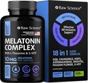 Melatonin 10mg Sleep Supplement - L Theanine, GABA Calm, L-Tryptophan - תוספת שינה עמוקה למבוגרים עם Ashwagandha, פרח התשוקה, לימון Balm, Chamomile, Magnesium Sleep Support - 60 קפסולות