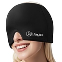 Migraine Relief Cap, All Around Gel Covered Reusable Headache Card, Black Migraine Cap for Headache Relief, Puffy Eyes