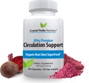 תמצית אבקת שורש אורגני טהור - Blood Circulation, מקדם עורקים ו Veins, להגדיל את ייצור Nitric Oxide. 1300 מ"ג, 60 קפסולות Veggie
