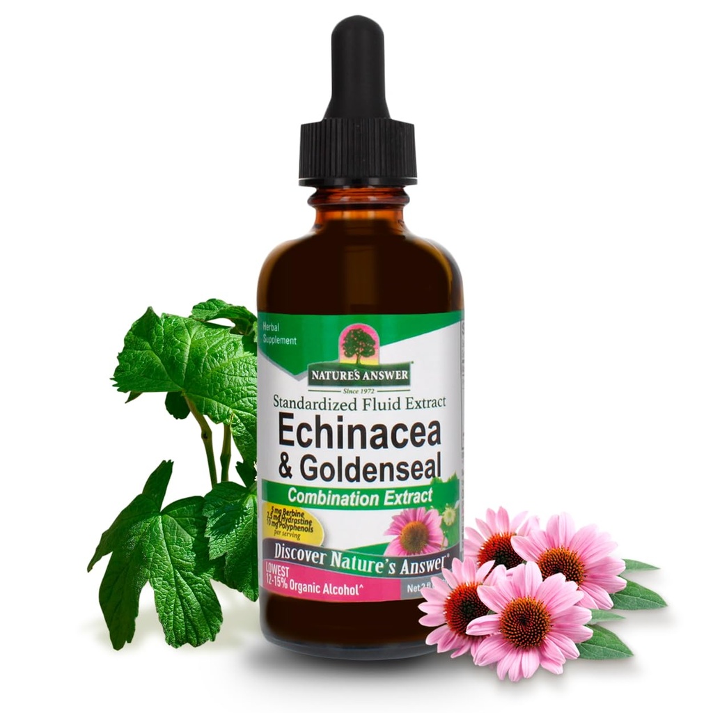 תשובתו של הטבע Echinacea & Goldenseal עם אלכוהול אורגני, 2-Fluid Ounces