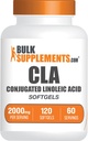 BulkSupplements.com CLA Softgels - Conjugated Linoleic Acid, CLA Supplements - Gluten Free, 2 Softgels לכל משרת (2000mg), 120 הרוזן (Pack of 1)