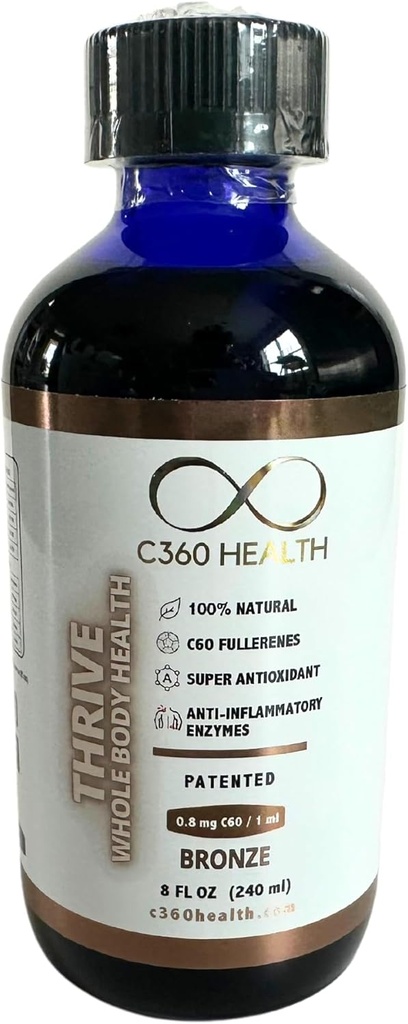 Thrive Whole Body Health (1) 8 oz, פחמן 60, C60, C60, C 60 Saturation רמה של לנס 0.08 מ"ג / מ"ל