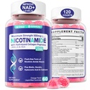 2 Pack - Nicotinamide 500 מ"ג חניכיים, NAD+ תוספת לנשים וגברים w / Collagen Peptides, (Flush Free Niacin) ויטמין B3 Niacinamide עבור אנטי-Aging, NAD + רמות, Longevity, Focus & Brain, Sugar Free
