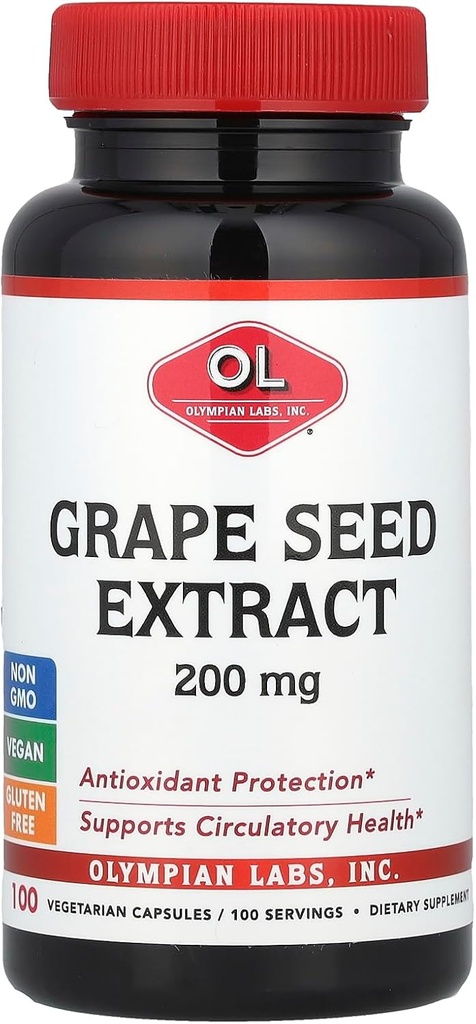 אולימפיה מעבדות Grape Seed Extractd, 200 מ"ג, 100 קפסולות צמחוניות
