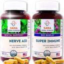 Natural Sleep Aid & Immunity Boost | 10 הצלעות האורגניות | עם ולריאן Root, Immune Support with Echinacea & ויטמין C | 1350 מ"ג של Herbs לשרת | מאת Sana Herbal