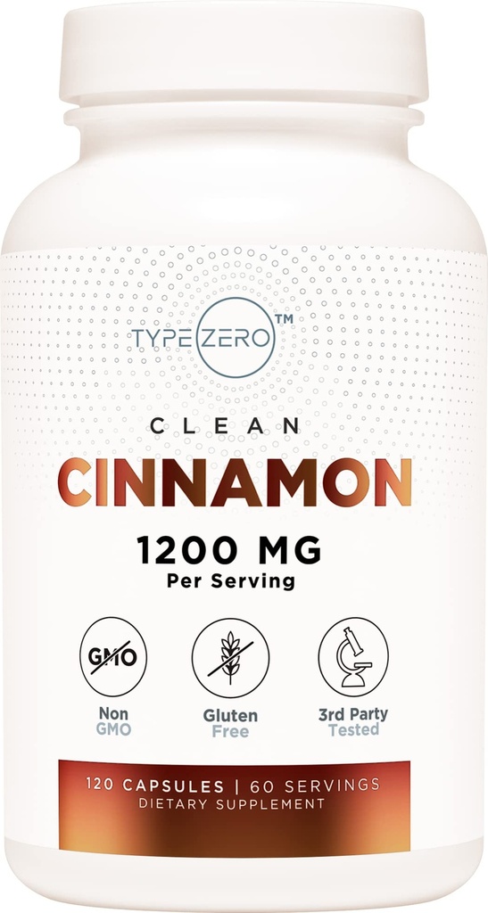 סוג Zero Ceylon Cinnamon קפסולות (1200 מ"ג | 120 קפסולות) - טבעי, non-GMO, Gluten Free, Organic Cinnamon Bark תוסף