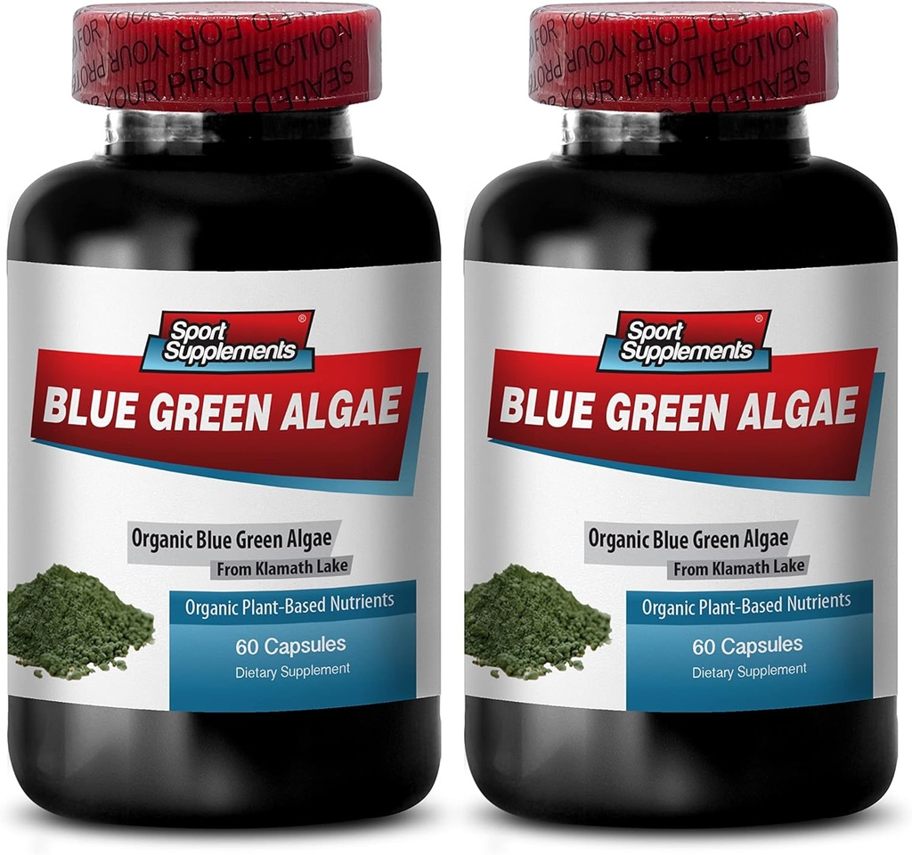 מזון ירוק טהור מאגמה לייק כדי לקדם את Healthier ו Younger Looking Skin - Blue Green Algae 500 מ"ג, Blue Green Algae קפסולות, Blue Green spirulina, chlorella - 2B 120 קפקאה
