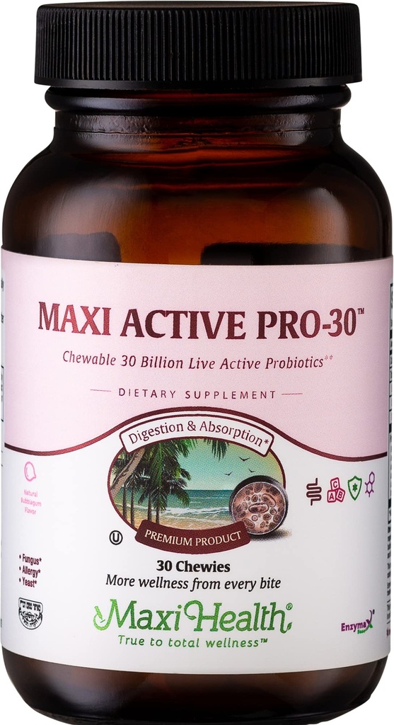 Maxi Active Pro-30TM Chewable Tablets ילדים בועות רוח