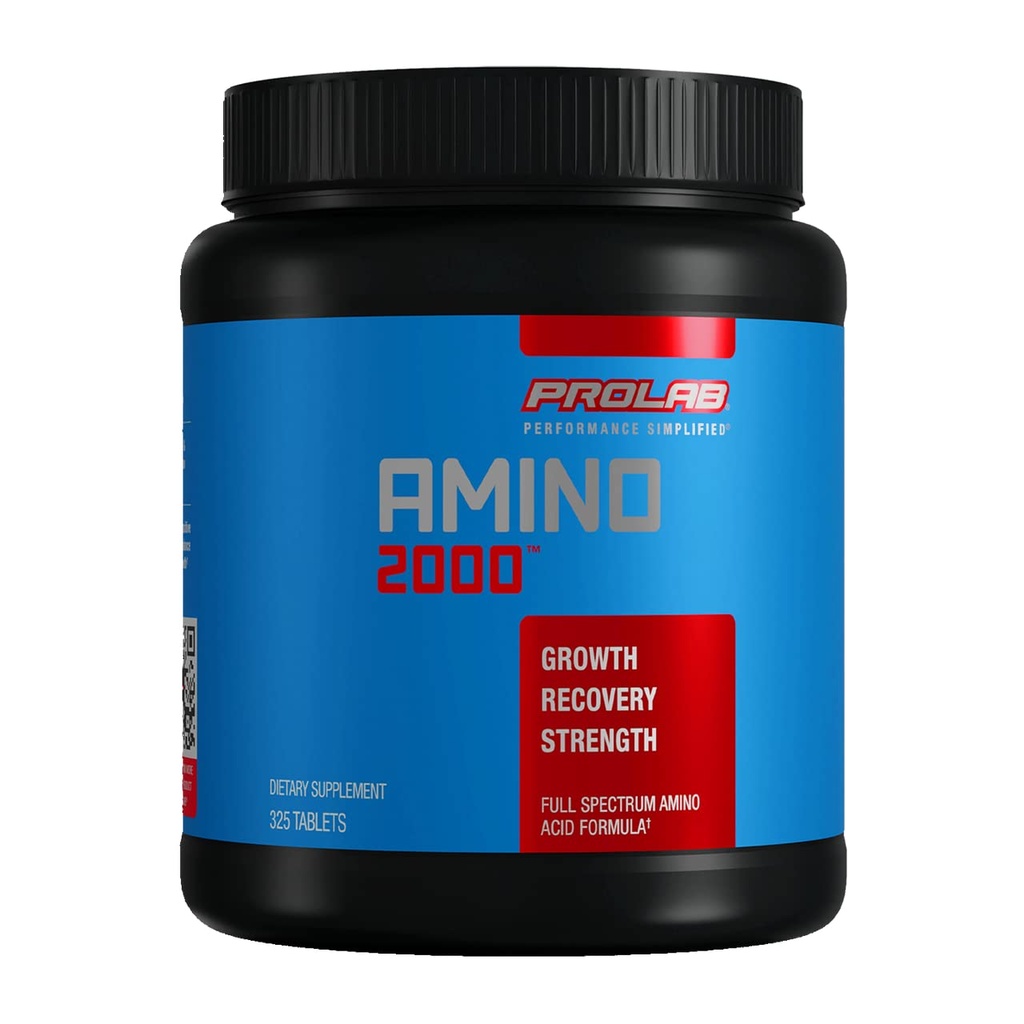 Prolab Amino 2000 Essential Amino Acids תוסף, Full-Spectrum EAA Formula forשרירים Recovery, Lean growth & Performance Support (325 טבליות)