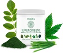 VORG SuperGreens - #1 Green Superfood אבקת עם Chlorella, Barley Grass, Moringa, Kelp, Spirulina, חיטה - 100% אורגני - פרוביוטיקה, סיבים ואנזימים (1 Week Supply).