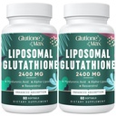 8-in-1 Liposomal Glutathione 2400 MG, High Absorption Antioxidant Formula - עם Hyaluronic Acid, Alpha-Lipoic Acid, Resveratrol - Skin, Liver Detox & Immune System, 120 Softgels